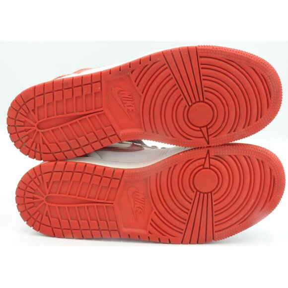 Nike Boys Air Jordan 1 Retro High OG White Red Lace-Up Sneaker Shoes Size 5Y - Picture 8 of 8